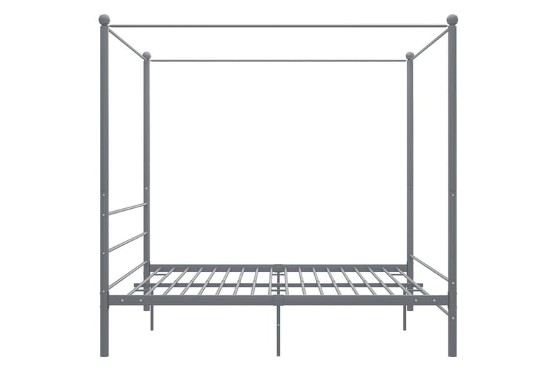 Himmelsengeramme grå metall 200x200 cm - Grå - Møbler - Senger - Sengeramme & sengestamme