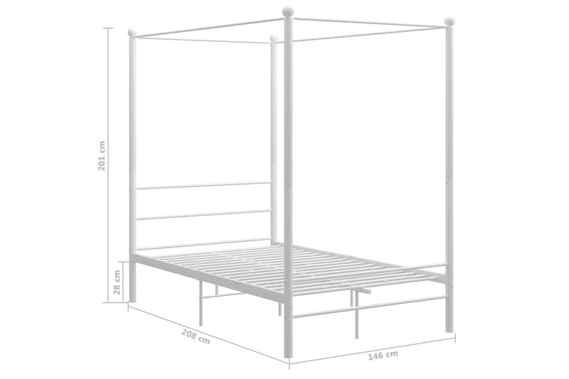 Himmelsengeramme hvit metall 140x200 cm - Hvit - Møbler - Senger - Sengeramme & sengestamme