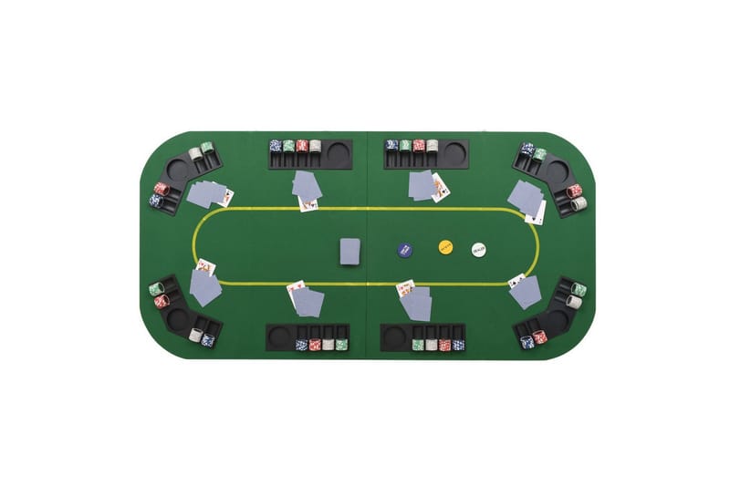 Pokerbordplate 8 spillere sammenleggbar 4 delt rektangulr - Møbler - Senger - Sengeramme & sengestamme