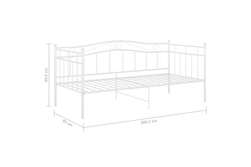 Ramme til sovesofa hvit metall 90x200 cm - Hvit - Møbler - Senger - Sengeramme & sengestamme