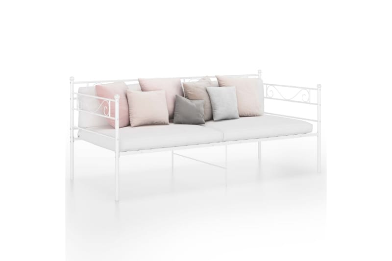 Ramme til sovesofa hvit metall 90x200 cm - Hvit - Møbler - Senger - Sengeramme & sengestamme