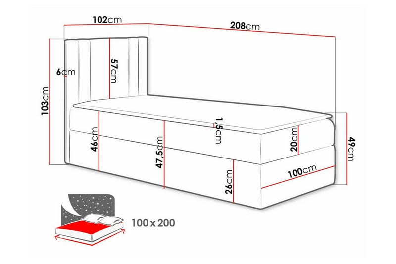 Sängram Betvallen 100x200 cm - Gul - Møbler - Senger - Sengeramme & sengestamme