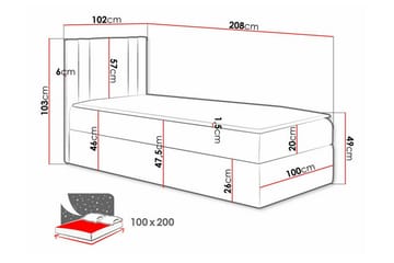 Sängram Betvallen 100x200 cm - Lysegrå - Møbler - Senger - Sengeramme & sengestamme