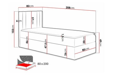 Sängram Betvallen 80x200 cm - Lyserosa - Møbler - Senger - Sengeramme & sengestamme