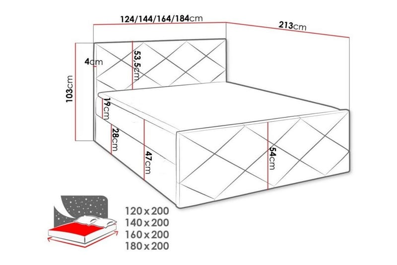 Sängram Boisdale 120x200 cm - Beige - Møbler - Senger - Sengeramme & sengestamme