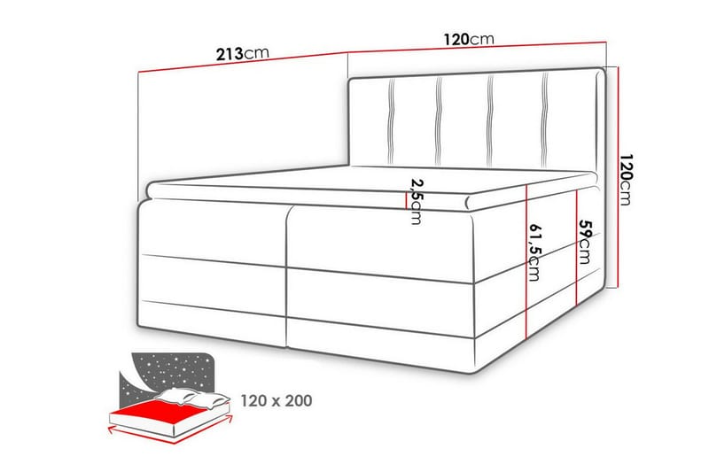 Sängram Boisdale 120x200 cm - Brun - Møbler - Senger - Sengeramme & sengestamme