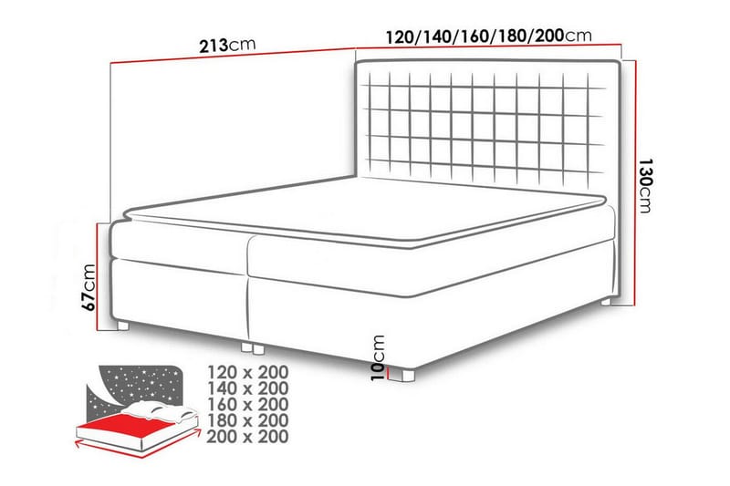 Sängram Boisdale 120x200 cm - Rosa - Møbler - Senger - Sengeramme & sengestamme