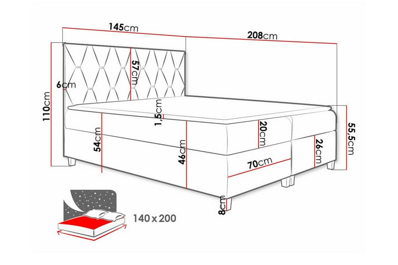 Sängram Boisdale 140x200 cm - Brun - Møbler - Senger - Sengeramme & sengestamme