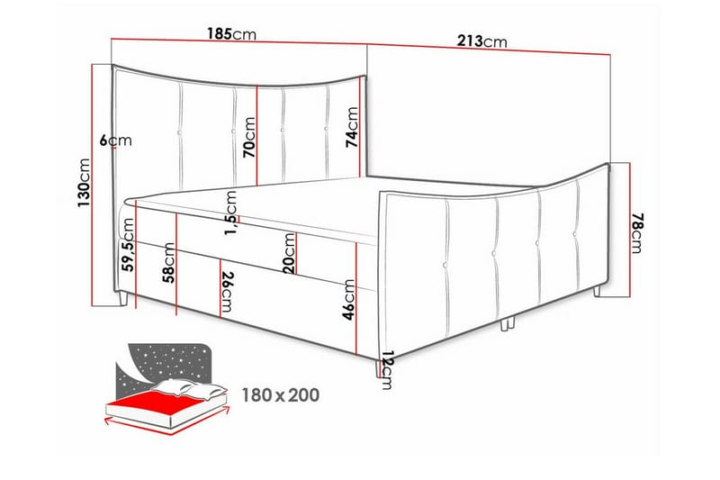 Sängram Boisdale 180x200 cm - Mørkeblå - Møbler - Senger - Sengeramme & sengestamme