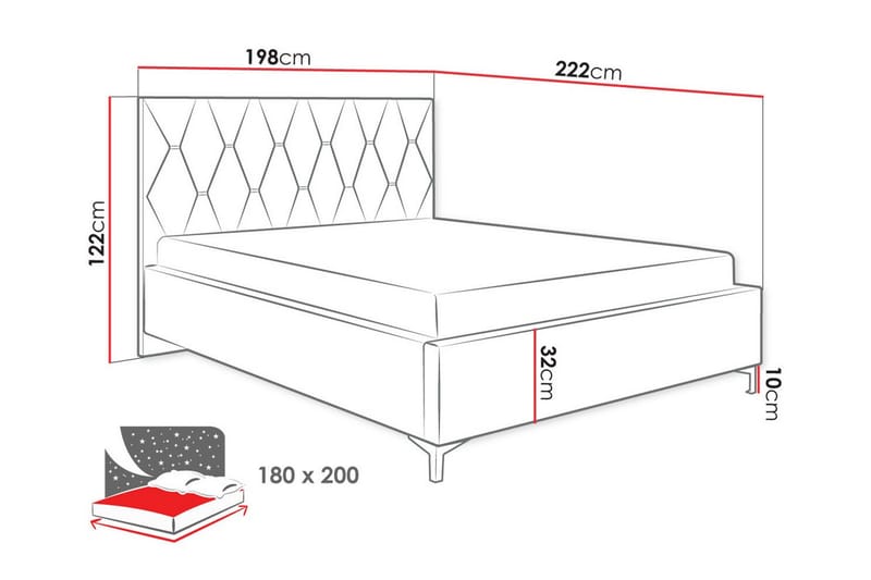 Sängram Boisdale 180x200 cm - Mørkegrønn - Møbler - Senger - Sengeramme & sengestamme