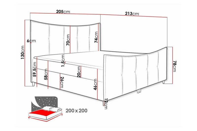 Sängram Boisdale 200x200 cm - Brun - Møbler - Senger - Sengeramme & sengestamme