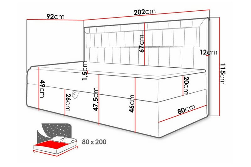 Sängram Boisdale 80x200 cm - Blå/Hvit - Møbler - Senger - Sengeramme & sengestamme