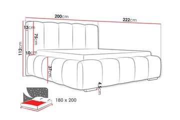 Sängram Cleaton 180x200 cm Med oppbevaring - Beige/Lys Beige - Møbler - Senger - Sengeramme & sengestamme