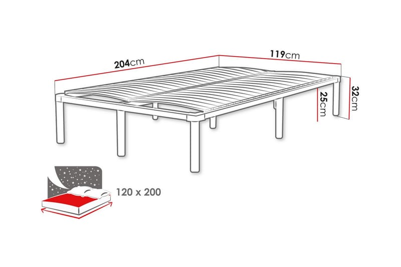 Sängram Dunvegan 120x200 cm - Svart - Møbler - Senger - Sengeramme & sengestamme