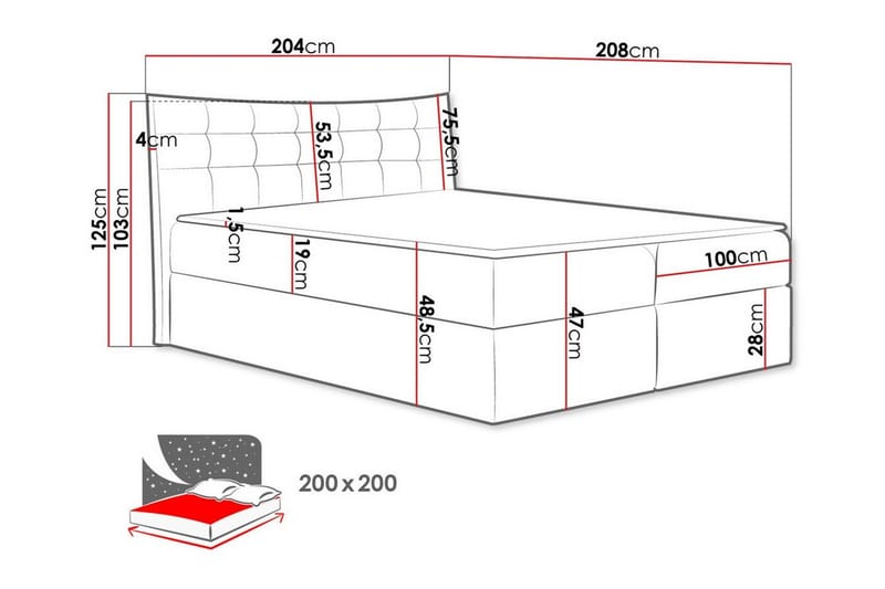 Sängram Hayton 200x200 cm - Gul - Møbler - Senger - Sengeramme & sengestamme