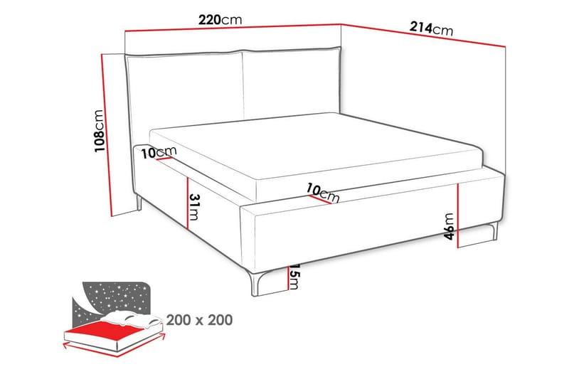 Sängram Knocklong 200x200 cm - Mørkegrønn - Møbler - Senger - Sengeramme & sengestamme