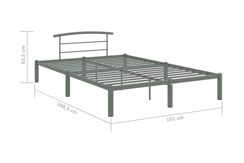 Sengeramme grå metall 140x200 cm - Møbler - Senger - Sengeramme & sengestamme