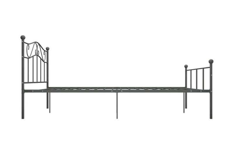 Sengeramme grå metall 160x200 cm - Grå - Møbler - Senger - Sengeramme & sengestamme