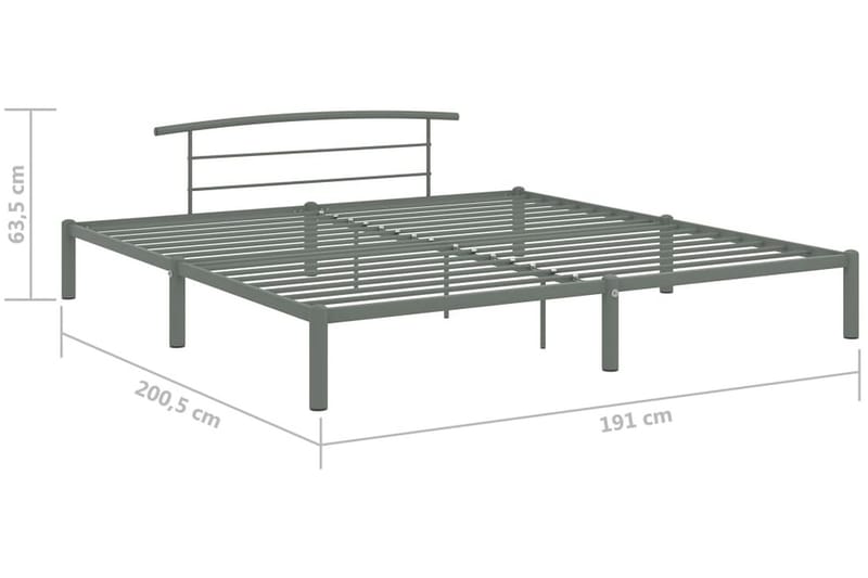 Sengeramme grå metall 180x200 cm - Møbler - Senger - Sengeramme & sengestamme