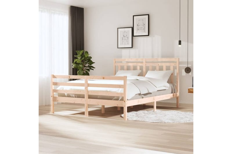 Sengeramme heltre 150x200 cm 5FT King Size - Brun - Møbler - Senger - Sengeramme & sengestamme