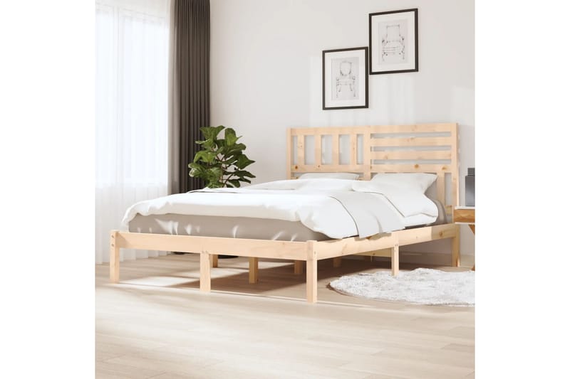 Sengeramme heltre furu 120x190 cm 4FT Small Double - Brun - Møbler - Senger - Sengeramme & sengestamme