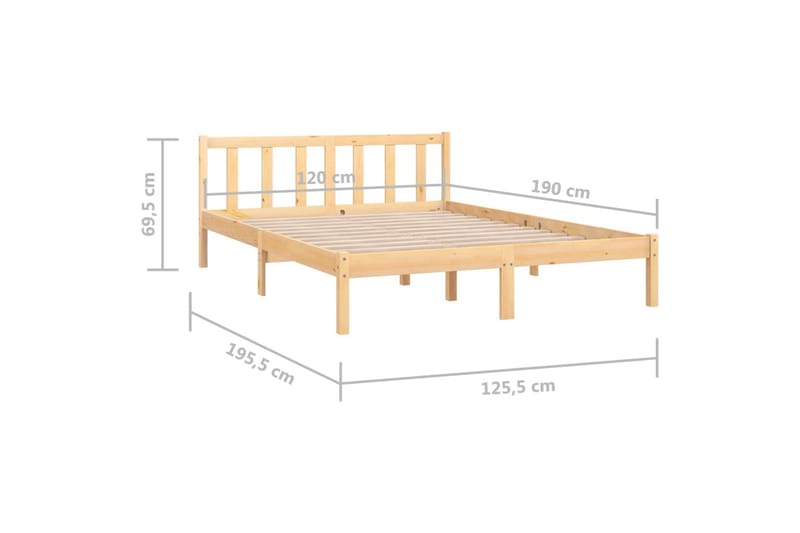 Sengeramme heltre furu 120x190 cm UK Small Double - Brun - Møbler - Senger - Sengeramme & sengestamme