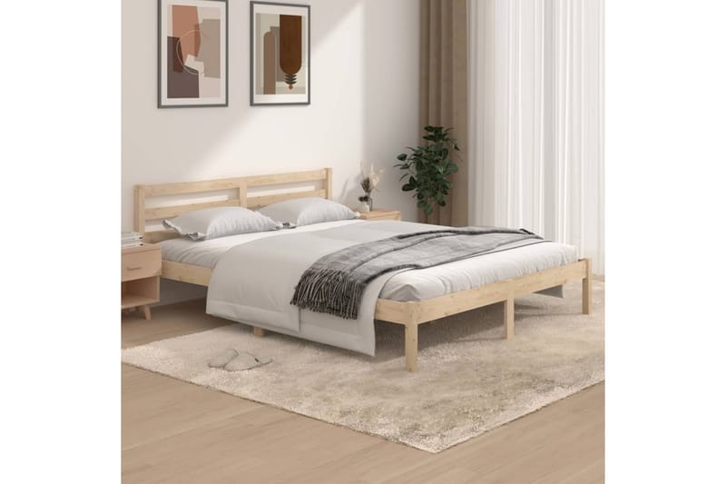 Sengeramme heltre furu 150x200 cm 5FT King Size - Brun - Møbler - Senger - Sengeramme & sengestamme