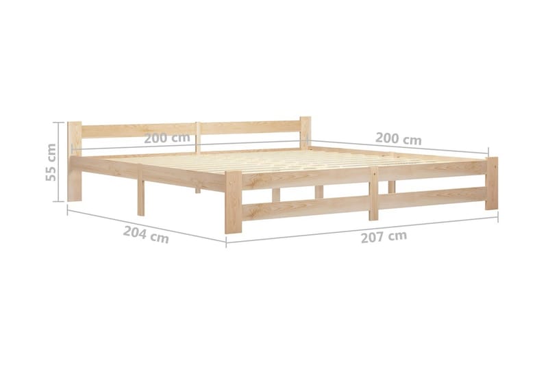 Sengeramme heltre furu 200x200 cm - Brun - Møbler - Senger - Sengeramme & sengestamme