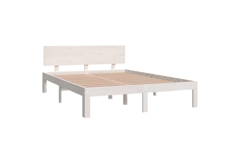 Sengeramme hvit heltre 135x190 cm 4FT6 Double - Hvit - Møbler - Senger - Sengeramme & sengestamme