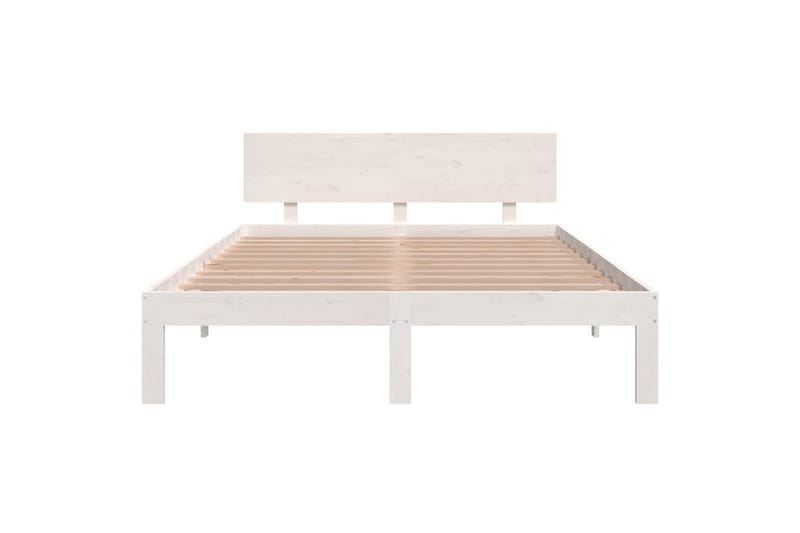 Sengeramme hvit heltre 135x190 cm 4FT6 Double - Hvit - Møbler - Senger - Sengeramme & sengestamme