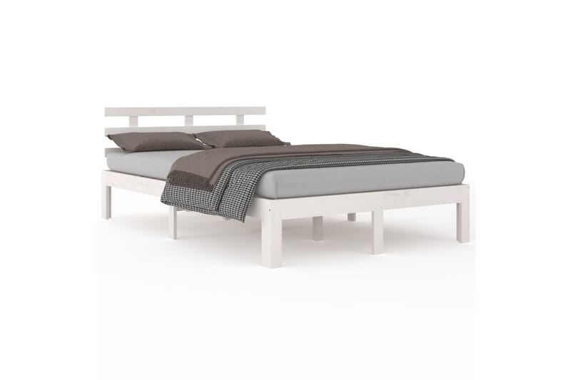 Sengeramme hvit heltre 135x190 cm 4FT6 Double - Hvit - Møbler - Senger - Sengeramme & sengestamme