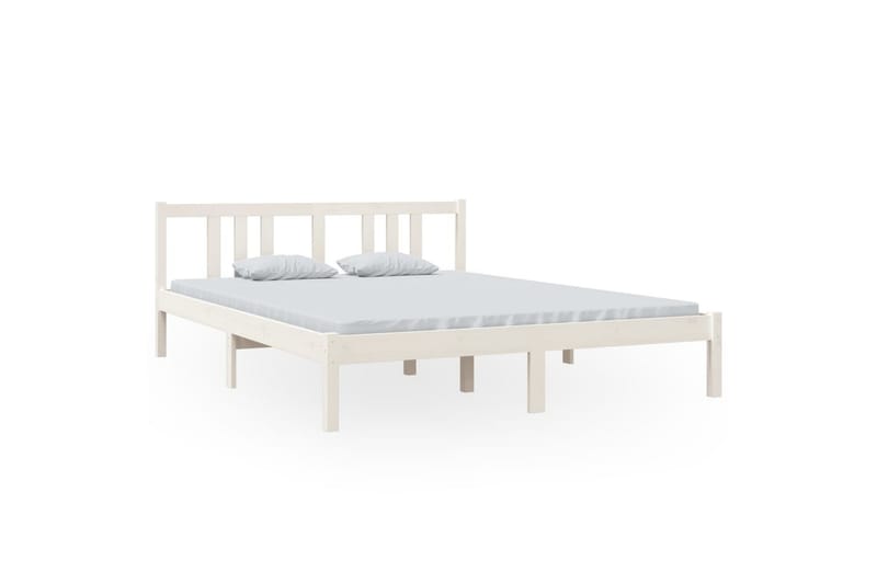 Sengeramme hvit heltre 150x200 cm 5FT King Size - Hvit - Møbler - Senger - Sengeramme & sengestamme