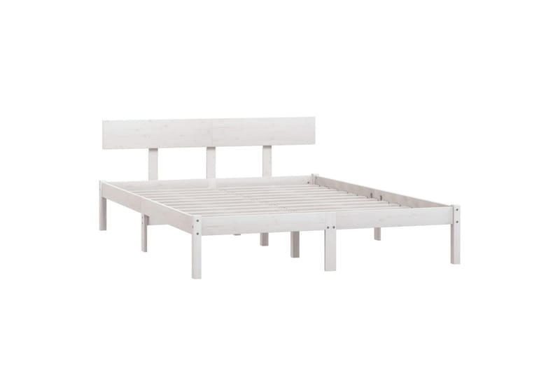 Sengeramme hvit heltre furu 135x190 cm UK Double - Hvit - Møbler - Senger - Sengeramme & sengestamme