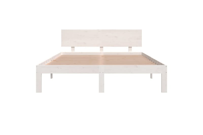 Sengeramme hvit heltre furu 140x190 cm - Hvit - Møbler - Senger - Sengeramme & sengestamme