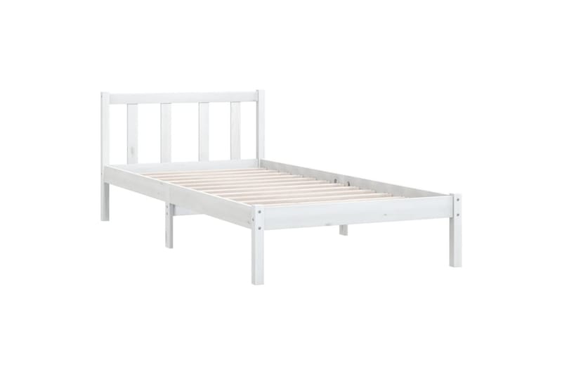 Sengeramme hvit heltre furu 90x200 cm - Hvit - Møbler - Senger - Sengeramme & sengestamme