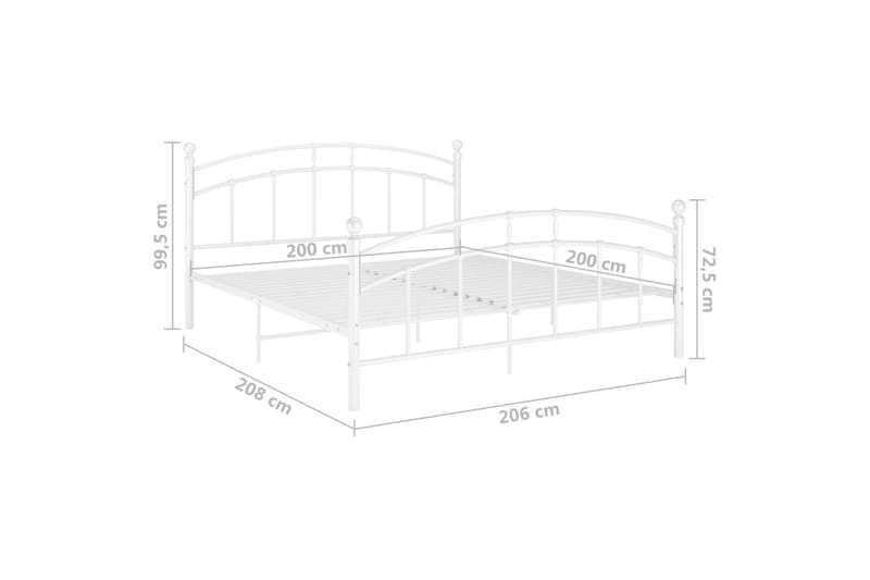 Sengeramme hvit metall 200x200 cm - Hvit - Møbler - Senger - Sengeramme & sengestamme