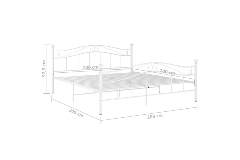 Sengeramme hvit metall 200x200 cm - Hvit - Møbler - Senger - Sengeramme & sengestamme