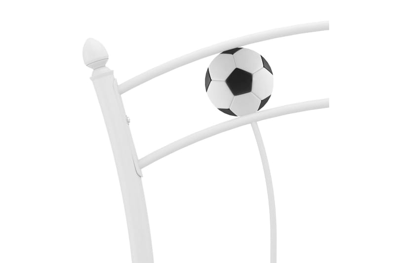 Sengeramme med fotballdesign hvit metall 90x200 cm - Hvit - Sengeramme & sengestamme
