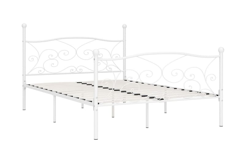 Sengeramme med spilebase hvit metall 160x200 cm - Møbler - Senger - Sengeramme & sengestamme