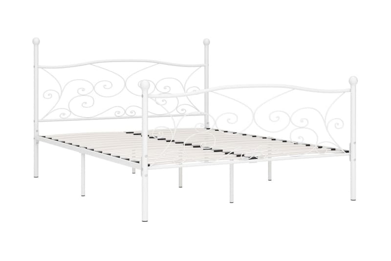 Sengeramme med spilebase hvit metall 180x200 cm - Møbler - Senger - Sengeramme & sengestamme