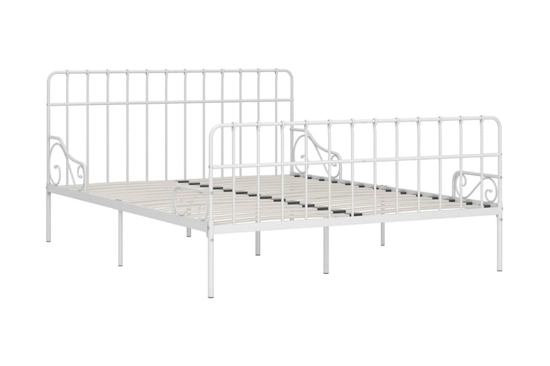 Sengeramme med spilebase hvit metall 200x200 cm - Møbler - Senger - Sengeramme & sengestamme