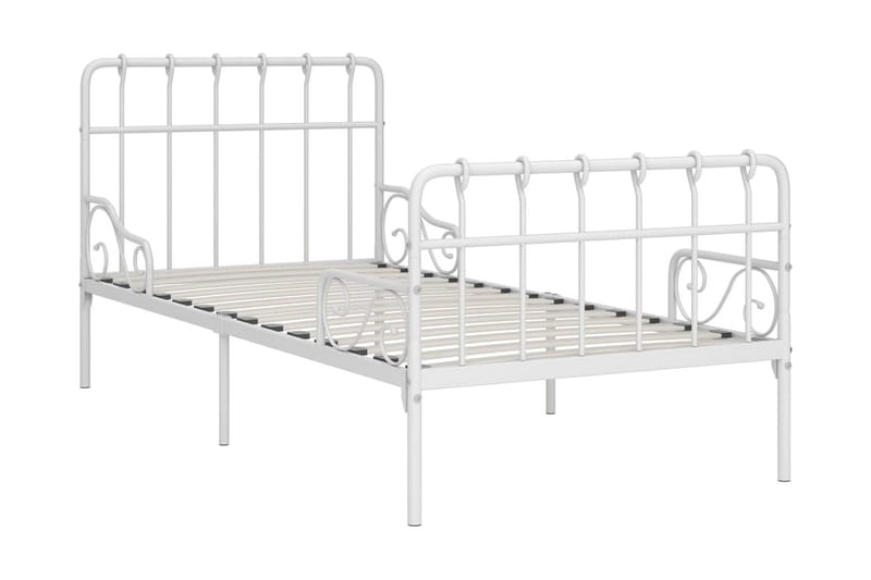 Sengeramme med spilebase hvit metall 90x200 cm - Møbler - Senger - Sengeramme & sengestamme