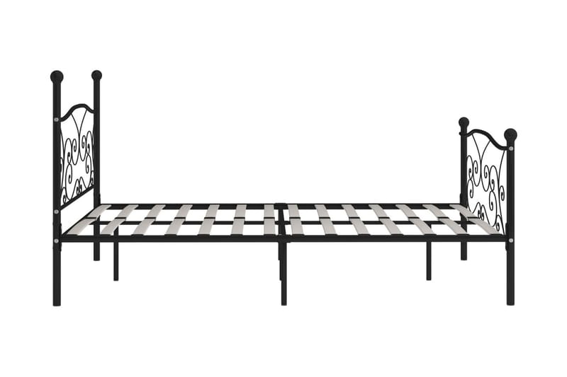 Sengeramme med spilebase svart metall 200x200 cm - Møbler - Senger - Sengeramme & sengestamme