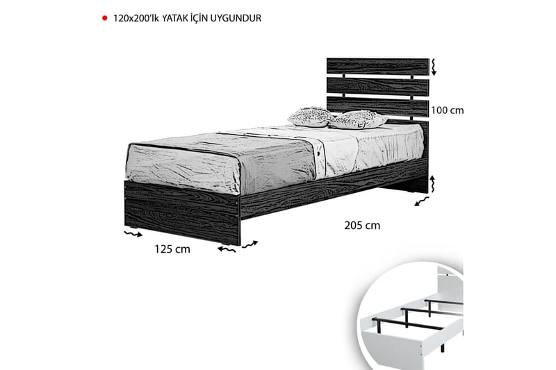 Sengeramme Montek 120x200 cm - Eik - Møbler - Senger - Sengeramme & sengestamme