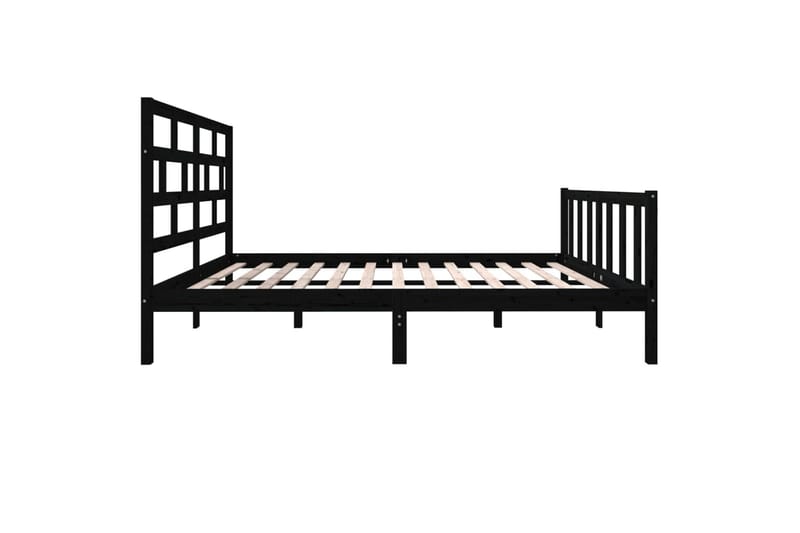 Sengeramme svart heltre furu 150x200 cm 5FT King Size - Svart - Møbler - Senger - Sengeramme & sengestamme