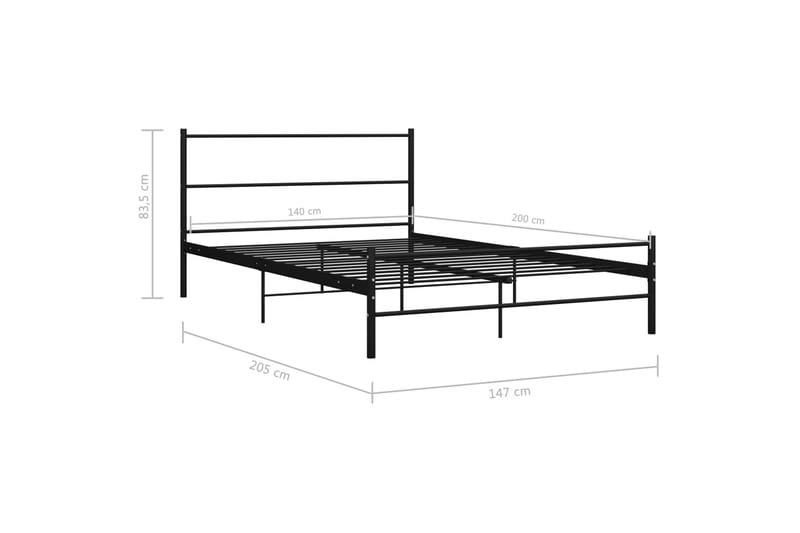 Sengeramme svart metall 140x200 cm - M�øbler - Senger - Sengeramme & sengestamme