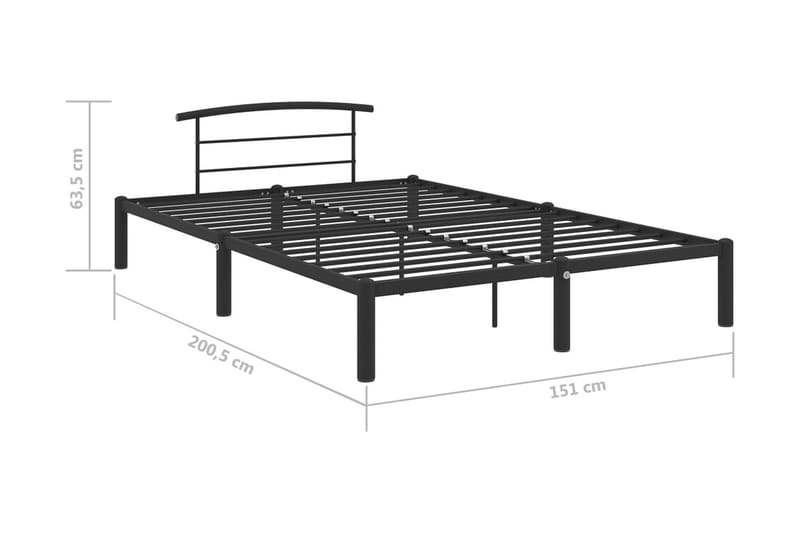 Sengeramme svart metall 140x200 cm - Møbler - Senger - Sengeramme & sengestamme