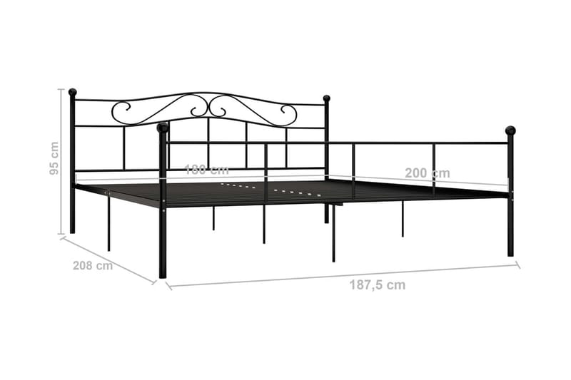 Sengeramme svart metall 180x200 cm - Svart - Møbler - Senger - Sengeramme & sengestamme