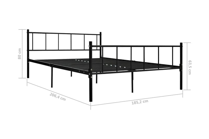 Sengeramme svart metall 180x200 cm - Møbler - Senger - Sengeramme & sengestamme