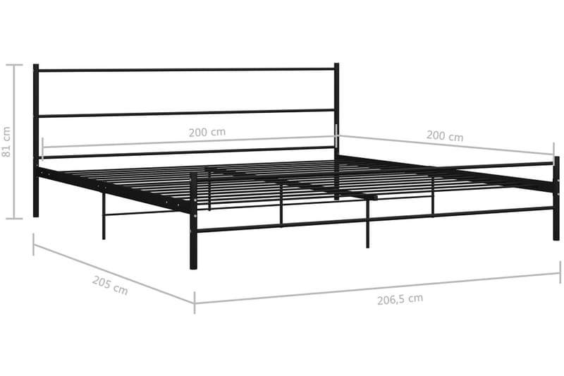 Sengeramme svart metall 200x200 cm - Møbler - Senger - Sengeramme & sengestamme